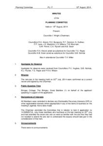 Planning Committee  19th August, 2014 PL 17 MINUTES