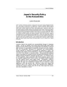 Security Challenges  Japan’s Security Policy