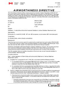 Airworthiness Directive CFStabilizers – Cracked Barrel Nut at the Horizontal Stabilizer to Vertical Stabilizer Attachment Joint