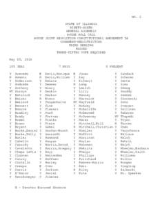 NO. 2 STATE OF ILLINOIS NINETY-NINTH GENERAL ASSEMBLY HOUSE ROLL CALL HOUSE JOINT RESOLUTION CONSTITUTIONAL AMENDMENT 58