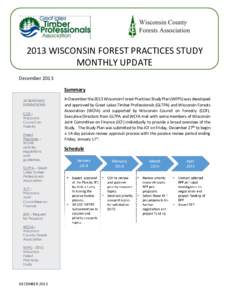 Wisconsin Forest Practices Study Monthly Update - December 2013