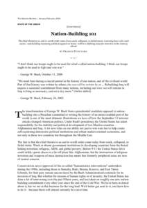 The Atlantic Monthly | January/February 2004 STATE OF THE UNION [Governance]  Nation-Building 101