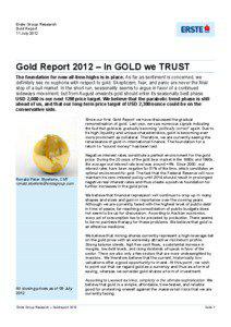 Erste Group Research Gold Report 11 July 2012