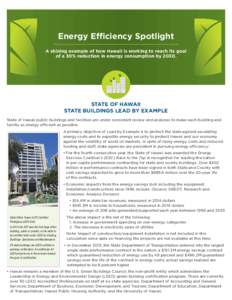 Energy Efficiency Spotlight A shining example of how Hawaii is working to reach its goal of a 30% in UHCC energy Energyconsumption by 2030.