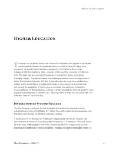 Higher Education  Higher Education T