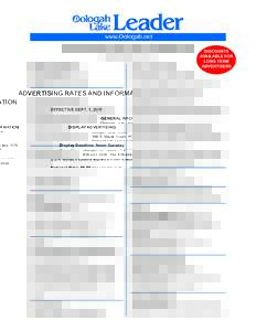 www.Oologah.net  ADVERTISING RATES AND INFORMATION EFFECTIVE SEPT. 1, 2011 GENERAL INFORMATION