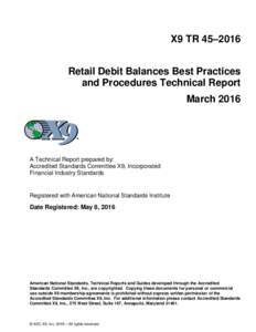Retail Debit Balances Best Practices and Procedures Technical Report