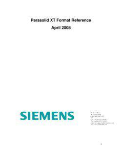 Parasolid XT Format Reference