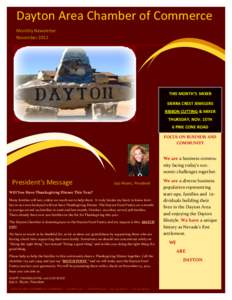 Dayton Area Chamber of Commerce Monthly Newsletter November 2012 THIS MONTH’S MIXER SIERRA CREST JEWELERS