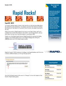 Stay in touch with RapidILL November 15, 2013  Rapid Rocks!