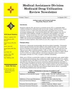 Medical Assistance Division Medicaid Drug Utilization Review Newsletter Volume 7 Issue 1  1st Quarter 2013