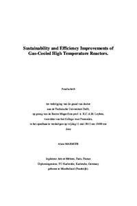 Sustainability and Efficiency Improvements of Gas-Cooled High Temperature Reactors. Proefschrift  ter verkrijging van de graad van doctor