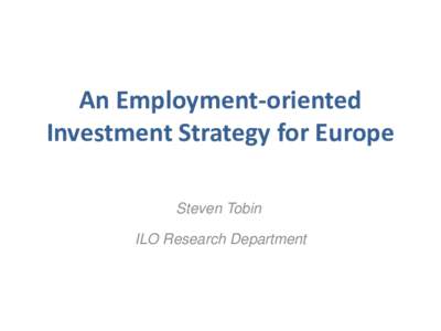 An Employment-oriented Investment Strategy for Europe