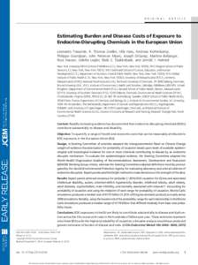 ORIGINAL  ARTICLE Estimating Burden and Disease Costs of Exposure to Endocrine-Disrupting Chemicals in the European Union