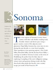 3Sonoma  DAYS Explore the landscape and culinary