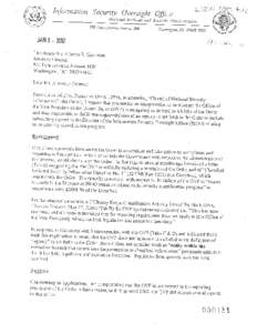 ISOO Letter to Attorney General Gonzales Seeking Interpretation of Vice Presidential Reporting Responsibilities