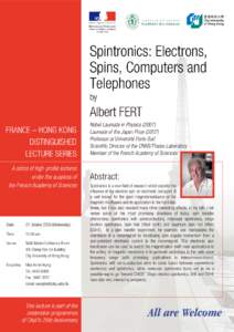 Spintronics: Electrons, Spins, Computers and Telephones by  Albert FERT
