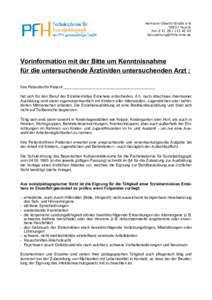 Hermann-Oberth-StraßeFeucht Fon 00   Vorinformation mit der Bitte um Kenntnisnahme