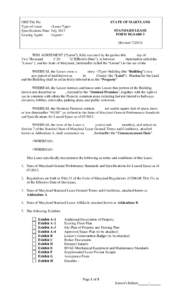 STATE OF MARYLAND  ORE File No: Type of Lease: <Lease Type> Specifications Date: July 2013