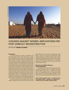 GETTY IMAGES / TOUCHLINE PHOTO  VIOLENCE AGAINST WOMEN: IMPLICATIONS FOR POST-CONFLICT RECONSTRUCTION WRITTEN BY INGRID PALMARY