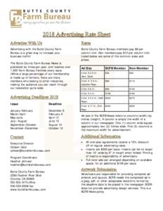 2018 Advertising Rate Sheet Advertise With Us Rates  Advertising with the Butte County Farm