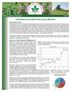 NAFA Coexistence Document for Alfalfa HayMarkets Export Markets Coexistence forCoexistence Alfalfa Hay