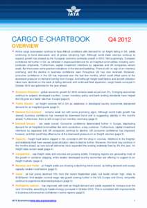 CARGO E-CHARTBOOK  Q4 2012 OVERVIEW  Airline cargo businesses continue to face difficult conditions with demand for air freight falling in Q4, yields