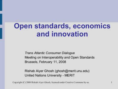Economic basis for open standards, Yale OSIS conference