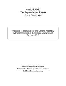 Fiscal Year 2014 Tax Expenditures Report