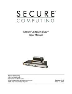 Secure Computing SG User Manual Secure Computing 4810 Harwood Road San Jose, CA