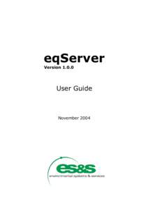 eqServer VersionUser Guide  November 2004