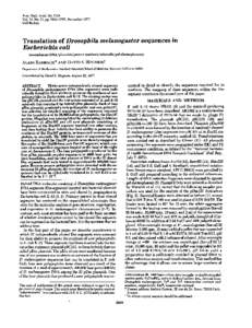Proc. Nati. Acad. Sci. USA  Vol. 74, No. 11, pp[removed], November 1977 Cell Biology  Translation of Drosophila melanogaster sequences in