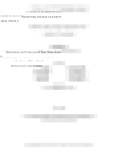 NATIONAL INSTITUTE FOR PUBLIC POLICY  Deterrence and Coercion of Non-State Actors: Analysis of Case Studies  Study Director