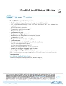 
I/O and High Speed I/O in Arria 10 Devices
