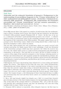 Zentralblatt MATH Database 1931 – 2002 c 2002 European Mathematical Society, FIZ Karlsruhe & Springer-Verlag