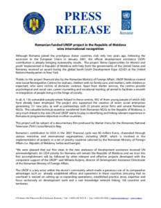 Microsoft Word - Joint UNDP - MFA Press Release EN - UNDP Moldova Success Story-cleared by MFA