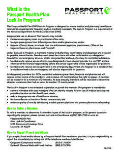 What is the Passport Health Plan Lock-In Program? - Flyer - Passport Health Plan