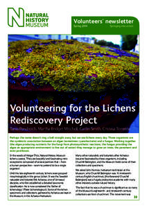 Volunteers’ newsletter Spring 2014 Springing into action  Volunteering for the Lichens