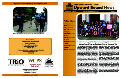 Hagerstown Community College Upward Bound News  Hagerstown Community College Upward Bound News Volume 2, Issue 1