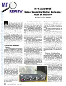 MT REVIEW MFJNoise Canceling Signal Enhancer Myth or Miracle?