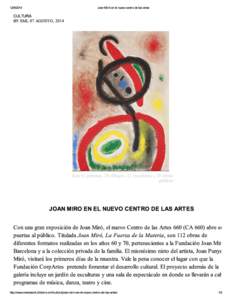 Joan Miró en el nuevo centro de las artes