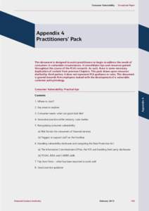 Consumer Vulnerability  Occasional Paper Appendix 4 Practitioners’ Pack