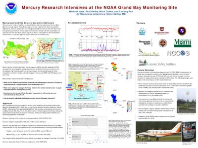 Mercury Research Intensives at the NOAA Grand Bay Monitoring Site Winston Luke, Paul Kelley, Mark Cohen, and Xinrong Ren Air Resources Laboratory, Silver Spring, MD Mercury exists in the atmosphere in several distinct ch
