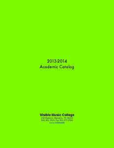 [removed]Academic Catalog Visible Music College 200 Madison, Memphis, TN[removed]3939, Fax[removed]