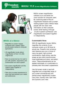 MAGic 11.0 ® Screen Magnification Software  MAGic screen magnification