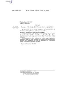 120 STAT[removed]PUBLIC LAW 109–397—DEC. 18, 2006 Public Law 109–397 109th Congress