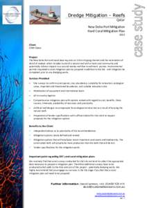 Dredge Mitigation - Reefs Qatar New Doha Port Mitigation Hard Coral Mitigation Plan 2012