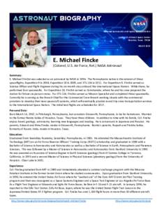 National Aeronautics and Space Administration Lyndon B. Johnson Space Center Houston, TexasMarchE. Michael Fincke