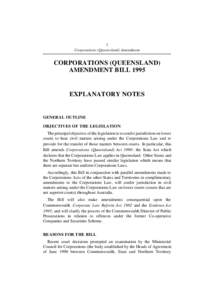 1 Corporations (Queensland) Amendment CORPORATIONS (QUEENSLAND) AMENDMENT BILL 1995