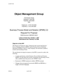bmi[removed]Object Management Group 140 Kendrick Street Building A Suite 300 Needham, MA 02494